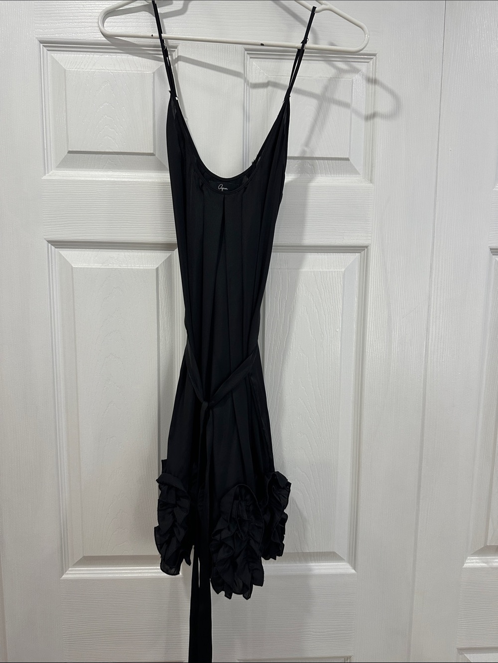 Aqua Black Mini Dress with Ruffle Hem